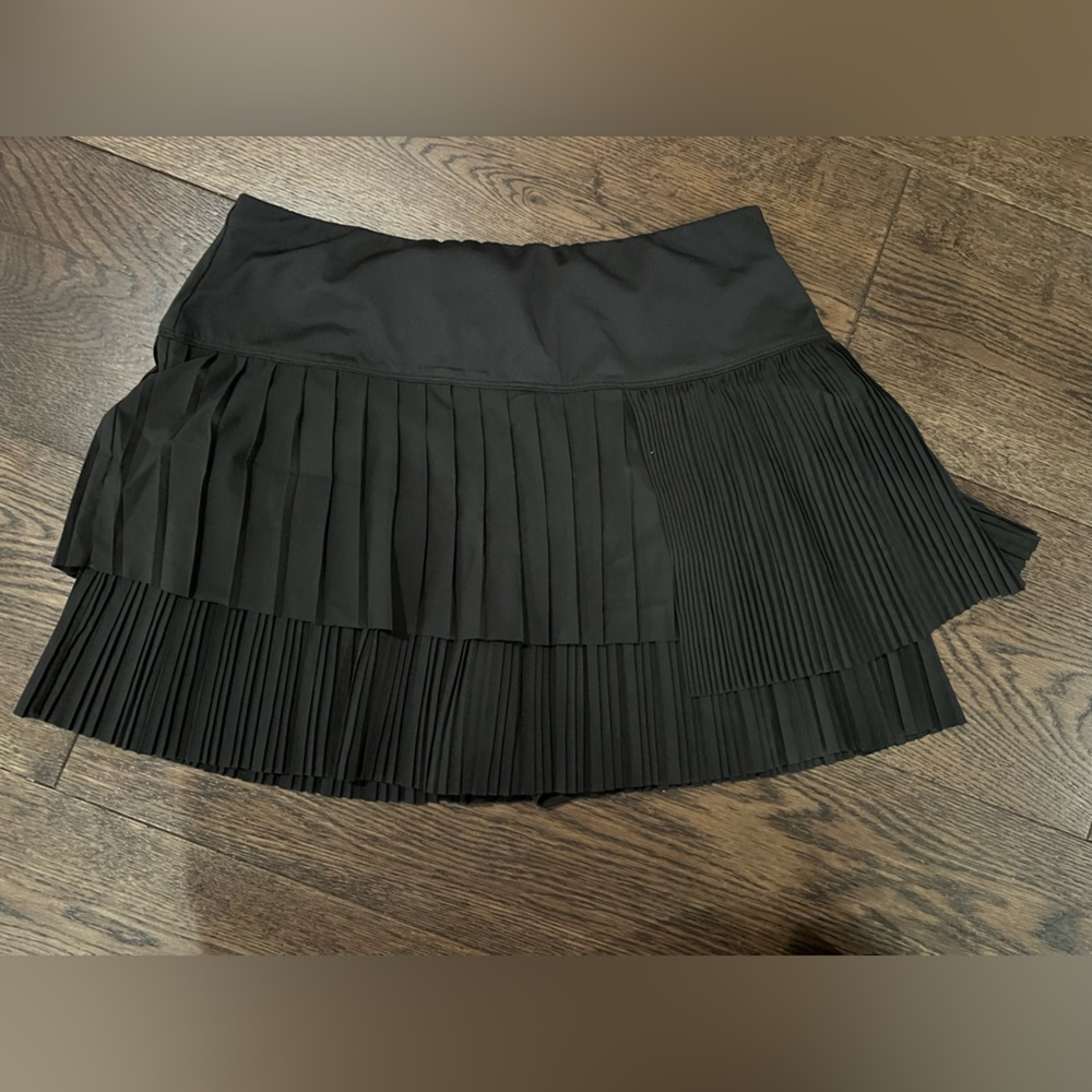 Lucky in love black tennis skirt